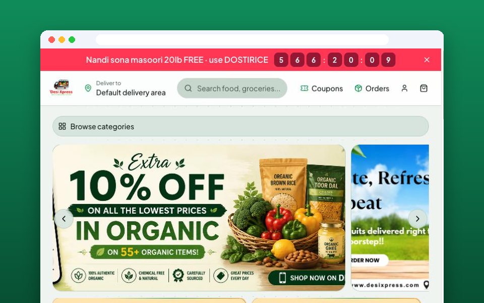 DesiXpress – Grocery & Food Delivery (USA) – project screenshot